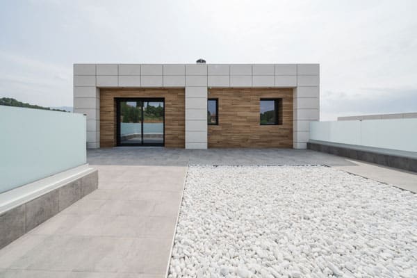 Terraza en vivienda sostenible