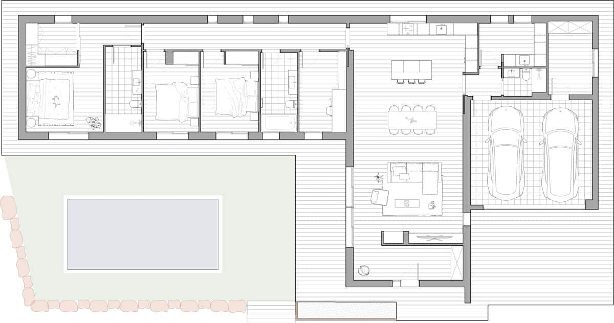 Planta de casa saludable